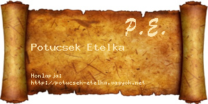 Potucsek Etelka névjegykártya